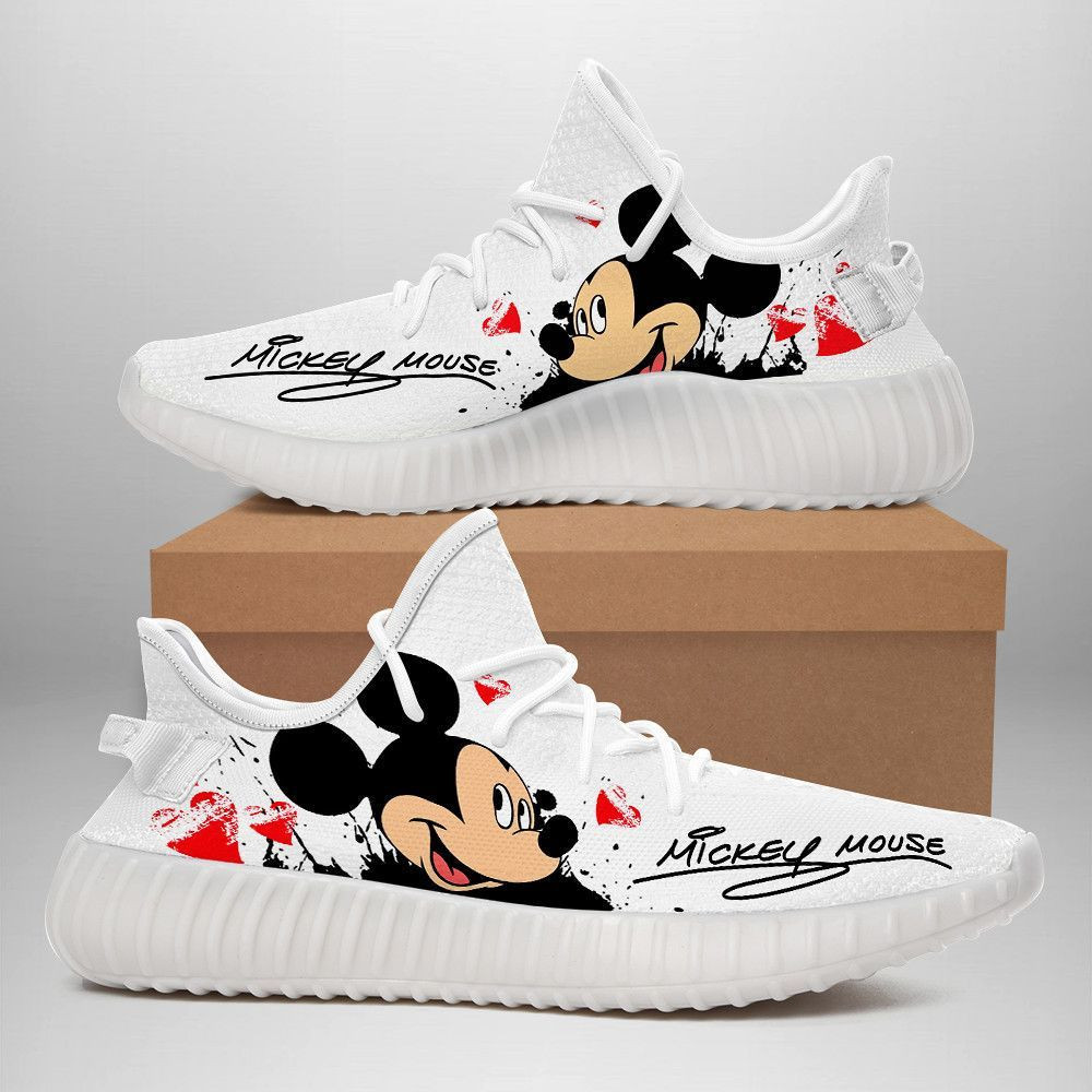 Mickey Mouse Heart White Shoes Sneakers
