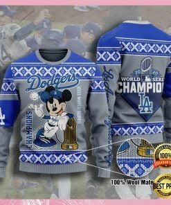 Mickey Mouse Los Angeles Dodgers Ugly Christmas Sweater, Perfect Holiday Gift