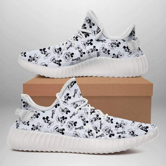 Mickey Mouse White Black Shoes Sneakers