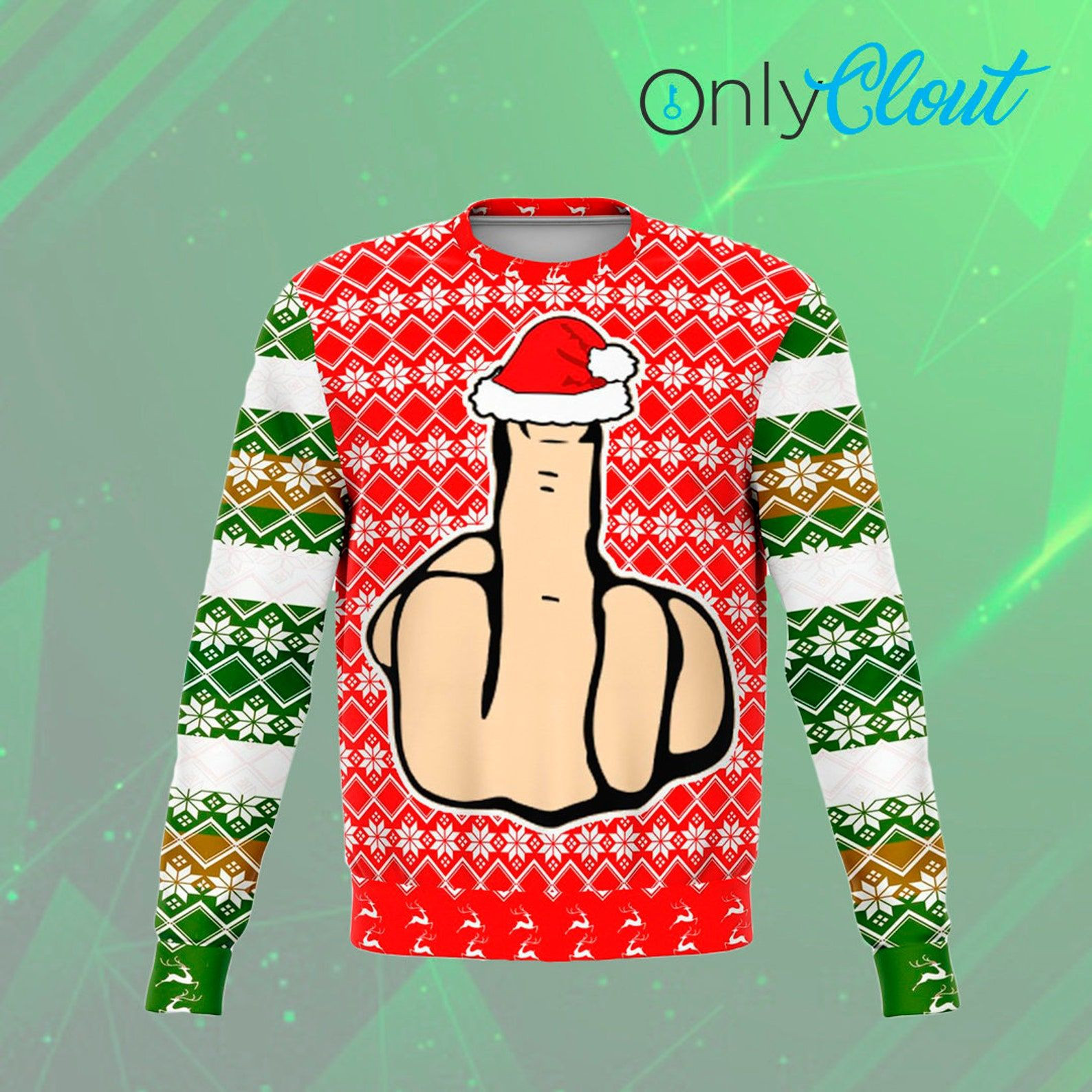 Middle Finger Dank Ugly Christmas Sweater,