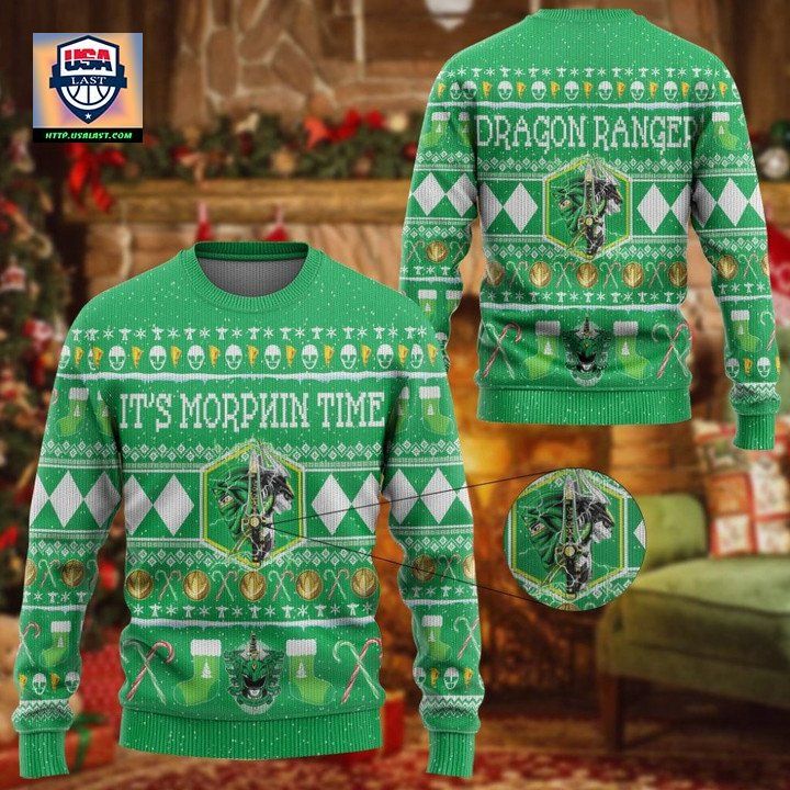 Mighty Morphin Ninjetti Green Ranger Christmas Sweater
