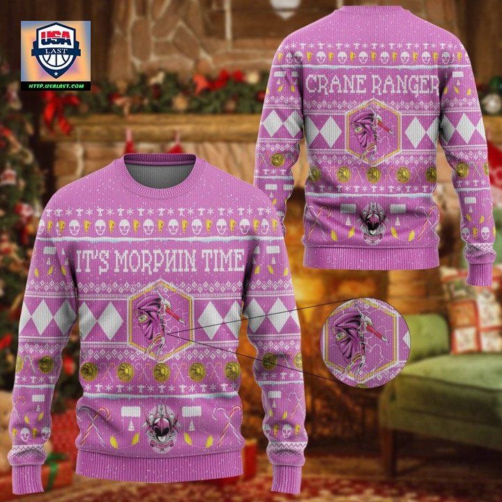 Mighty Morphin Ninjetti Pink Ranger Christmas Sweater