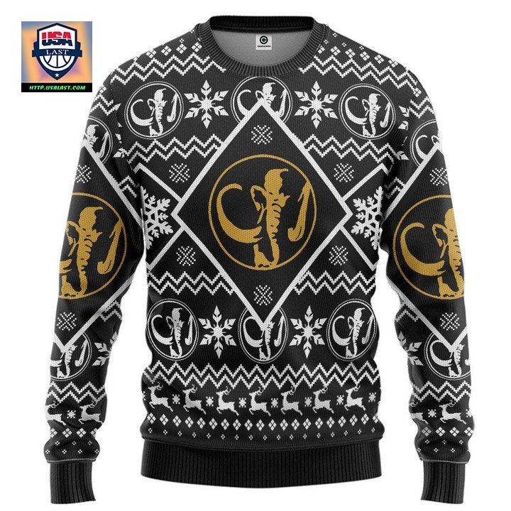 Mighty Morphin Power Ranger Black Christmas Sweater
