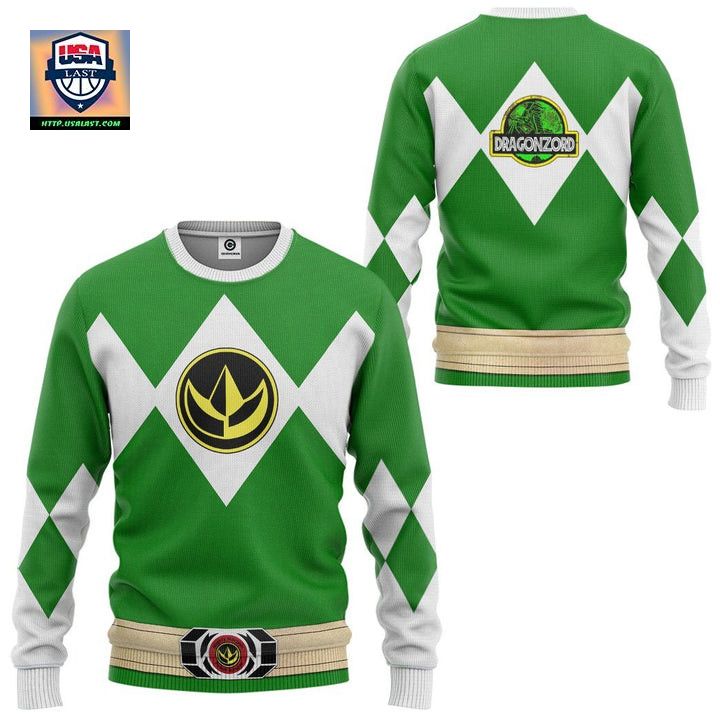 Mighty Morphin Power Rangers Ugly Christmas Sweater Green