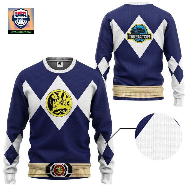 Mighty Morphin Power Rangers Ugly Christmas Sweater Navy