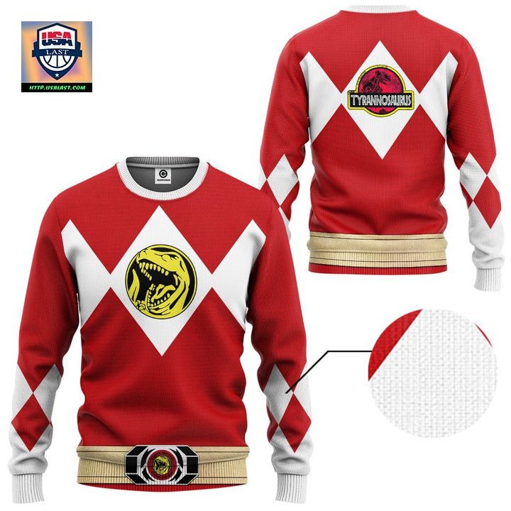 Mighty Morphin Power Rangers Ugly Christmas Sweater Red
