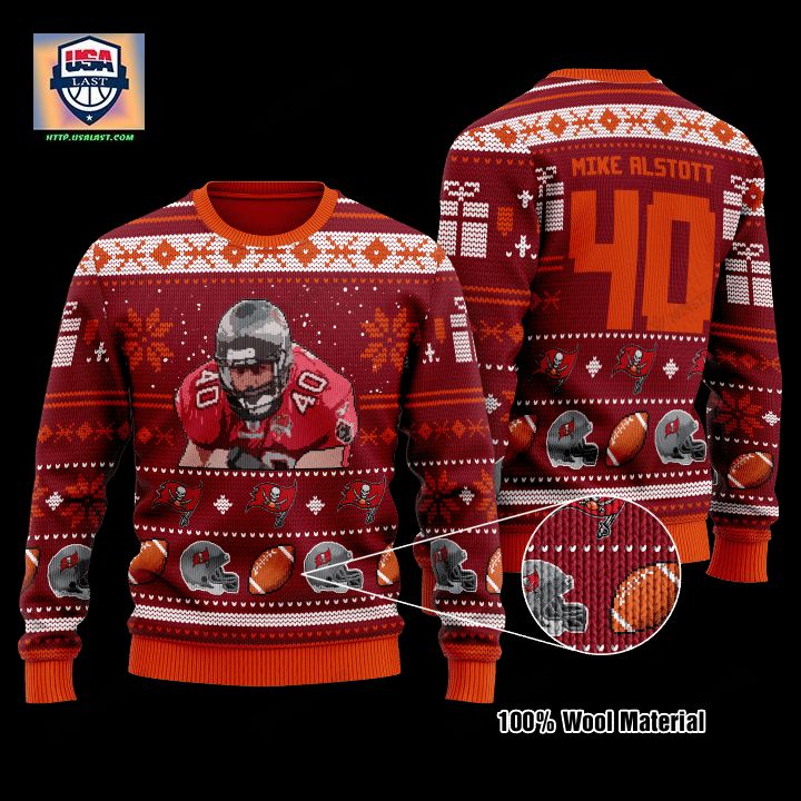Mike Alstott 40 Tampa Bay Buccaneers Nfl Christmas Sweater