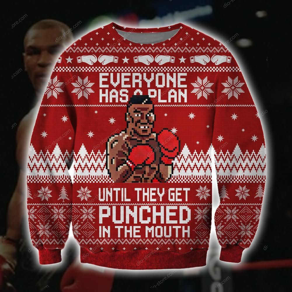 Mike Tyson Everyone Has A Plan Until They Get Punched In The Mouth Ugly Christmas Sweater