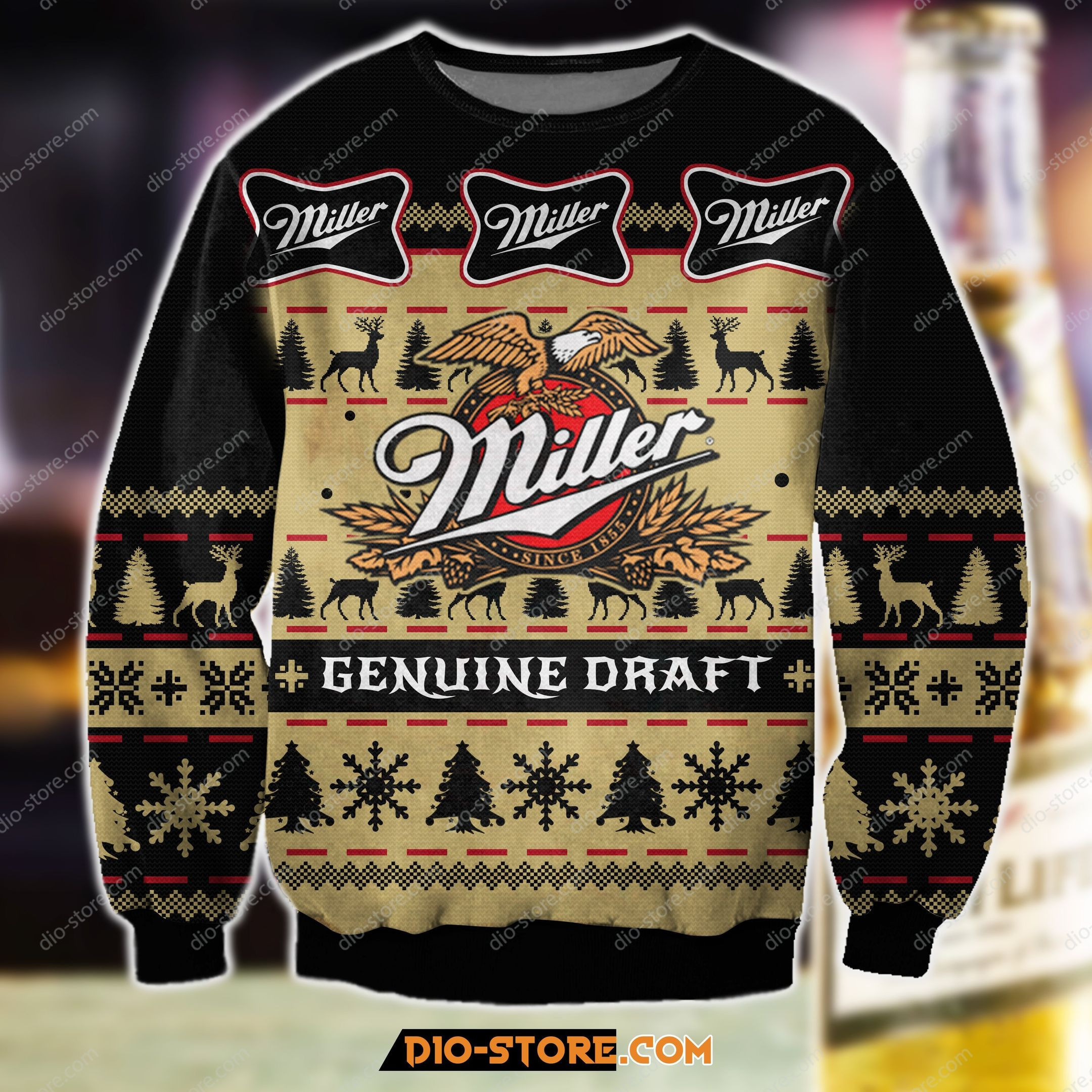Miller Genuine Draft Beer For Unisex Ugly Christmas Sweater,