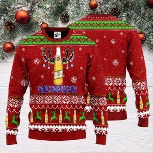 Miller High Life Reinbeer Christmas Ugly Christmas Sweater, Perfect Holiday Gift