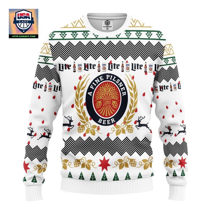 Miller Lite Beer Ugly Christmas Sweater Amazing Gift Idea Thanksgiving Gift