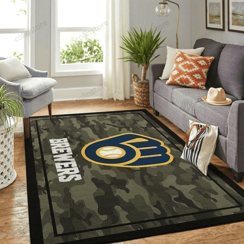 Milwaukee Brewers 12 3D Rectangle Area Rug – Full Print Carpet For Living Room & Bedroom Home Decor