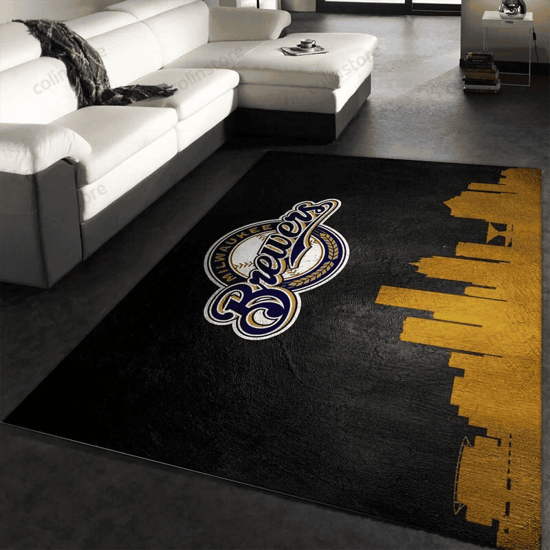 Milwaukee Brewers 15 3D Rectangle Area Rug – Full Print Carpet For Living Room & Bedroom Home Decor