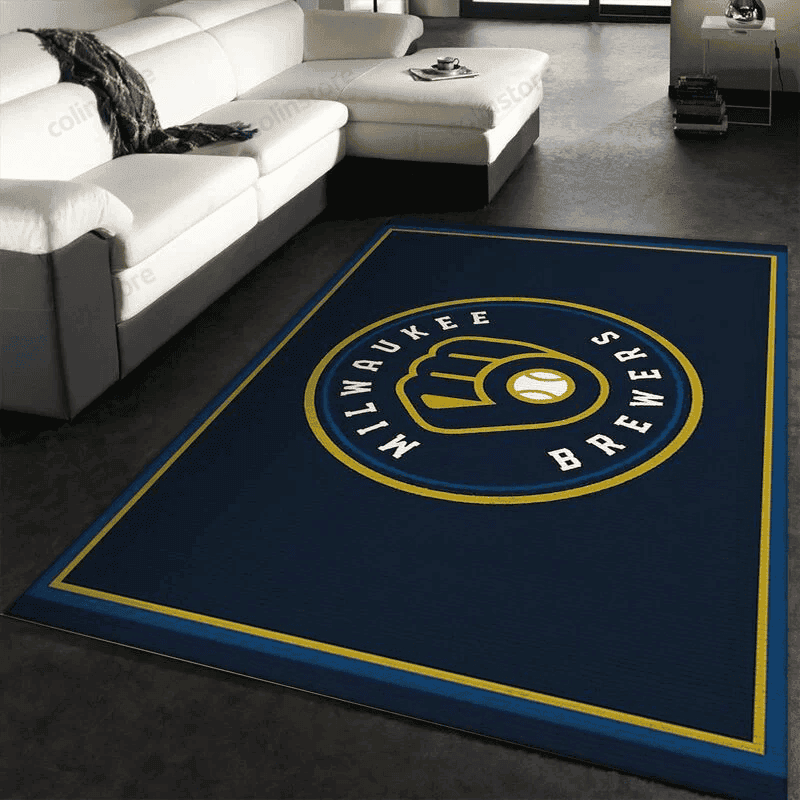 Milwaukee Brewers 17 3D Rectangle Area Rug – Full Print Carpet For Living Room & Bedroom Home Decor