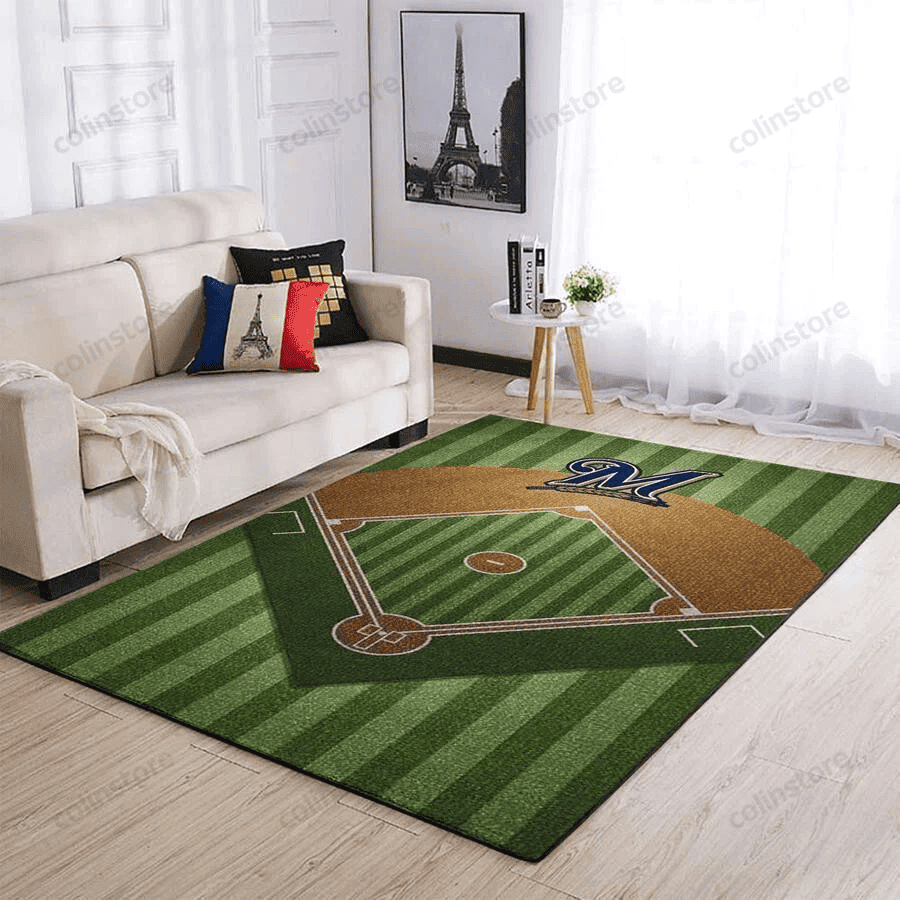 Milwaukee Brewers 3D Rectangle Area Rug – Full Print Carpet For Living Room & Bedroom Home Decor