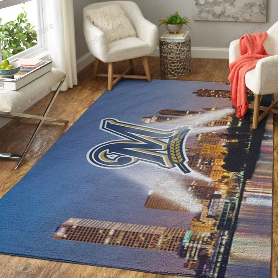 Milwaukee Brewers 3D Rectangle Area Rug – Full Print Carpet For Living Room & Bedroom Home Decor