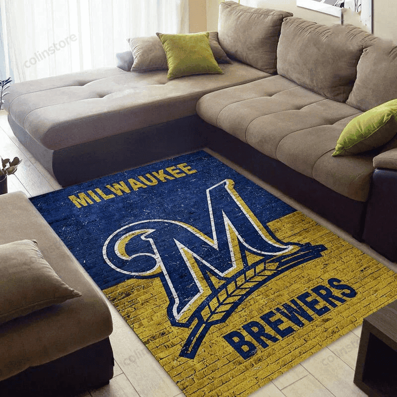 Milwaukee Brewers 8 3D Rectangle Area Rug – Full Print Carpet For Living Room & Bedroom Home Decor