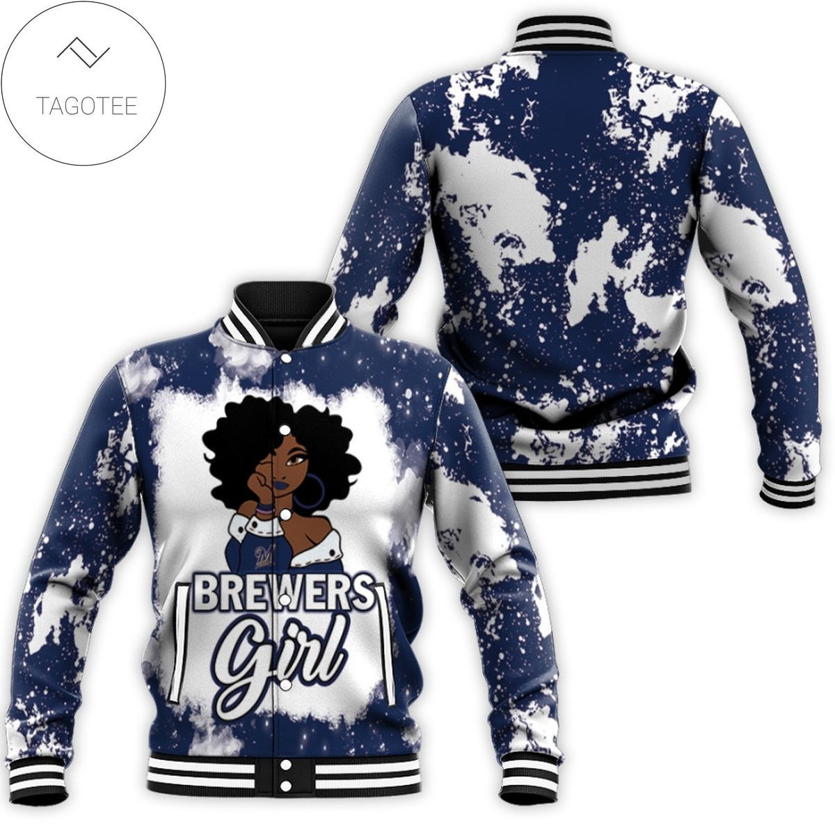 Milwaukee Brewers African Girl Varsity Baseball Jacket for Men & Women | MLB Team Fan Gift