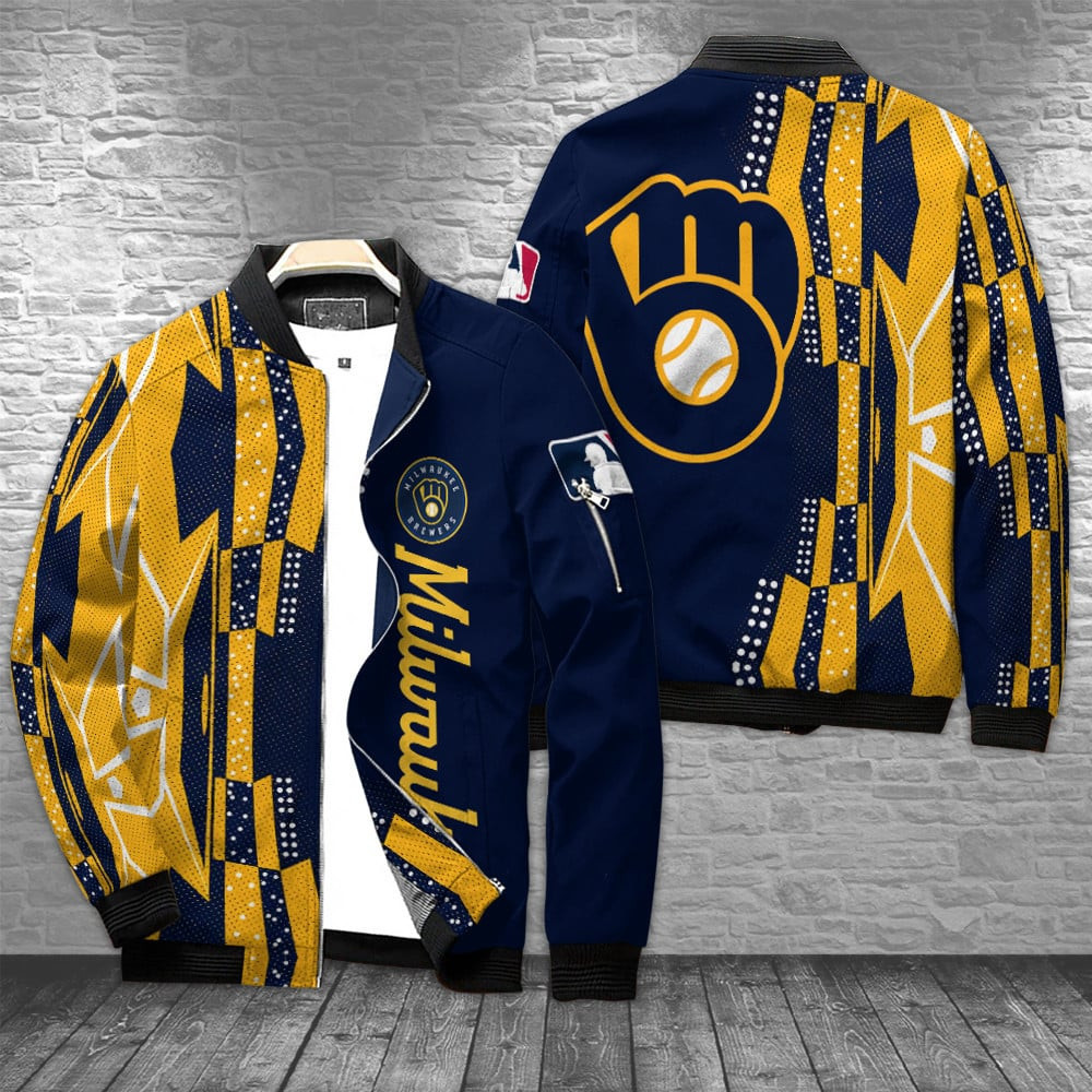 Milwaukee Brewers Bomber Jacket | MLB Team Jacket for Men & Women | Baseball Fan Gift