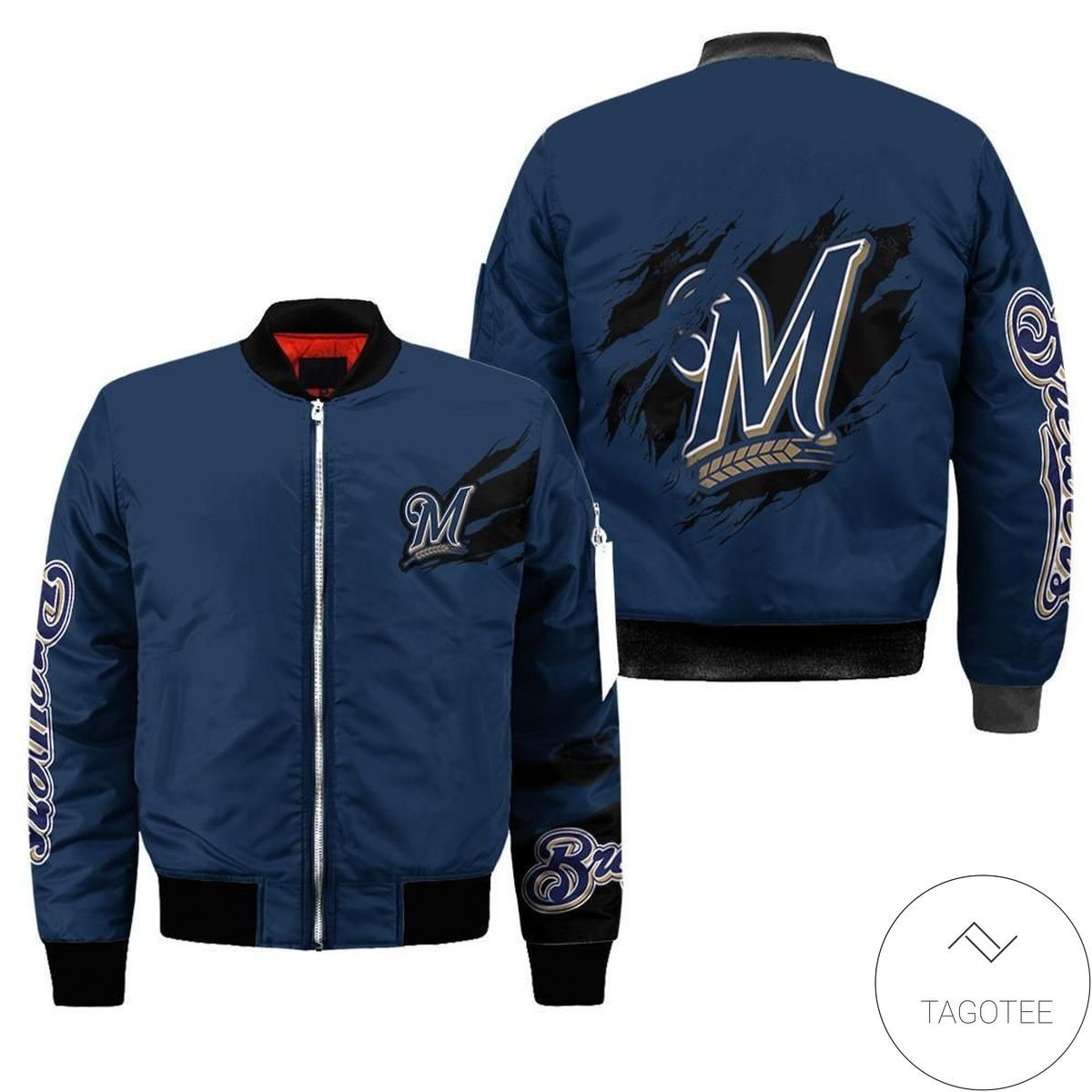 Milwaukee Brewers Bomber Jacket | MLB Team Jacket for Men & Women | Baseball Fan Gift