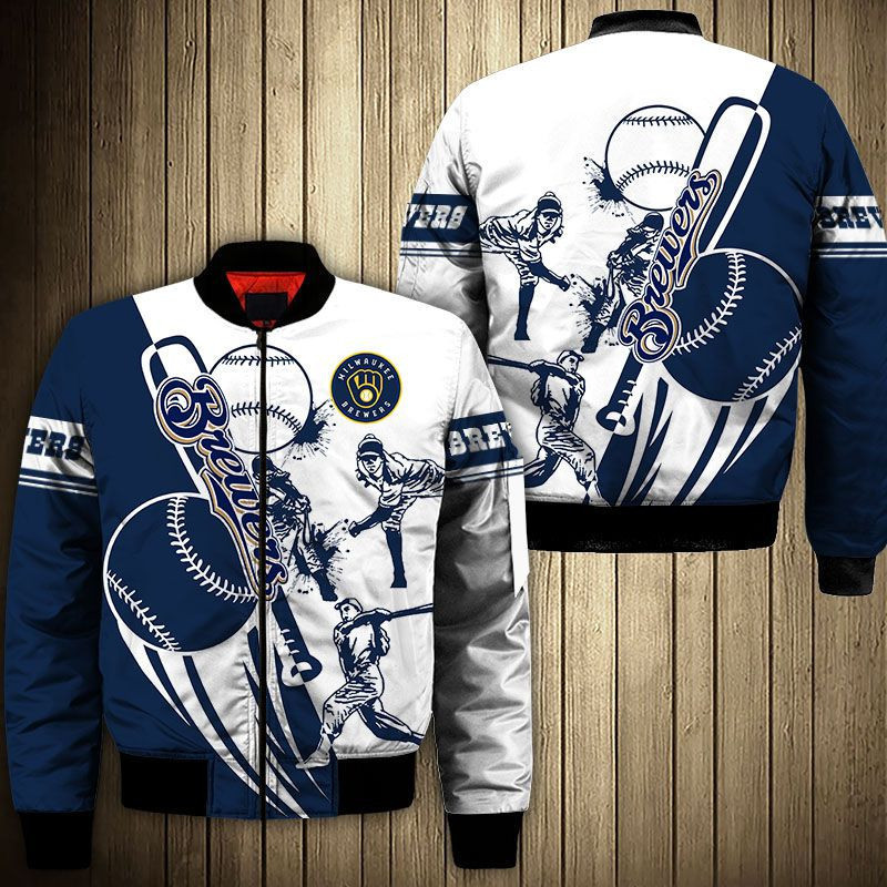 Milwaukee Brewers Bomber Jacket | MLB Team Jacket for Men & Women | Baseball Fan Gift