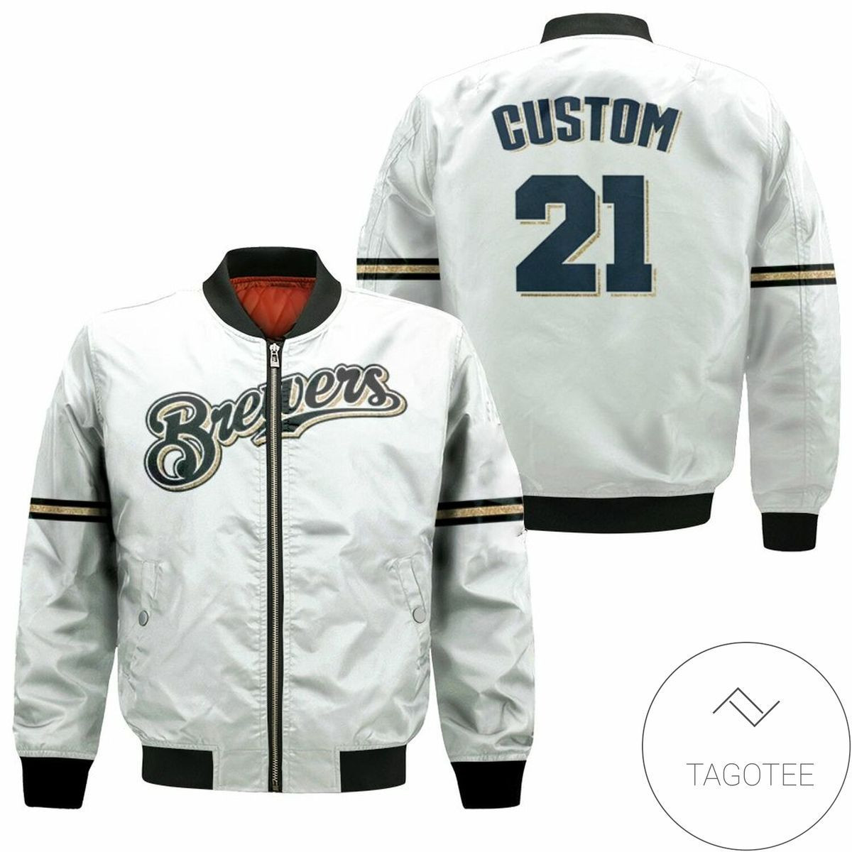 Milwaukee Brewers Travis Shaw Personalized Bomber Jacket | MLB Team Jacket for Men & Women | Baseball Fan Gift