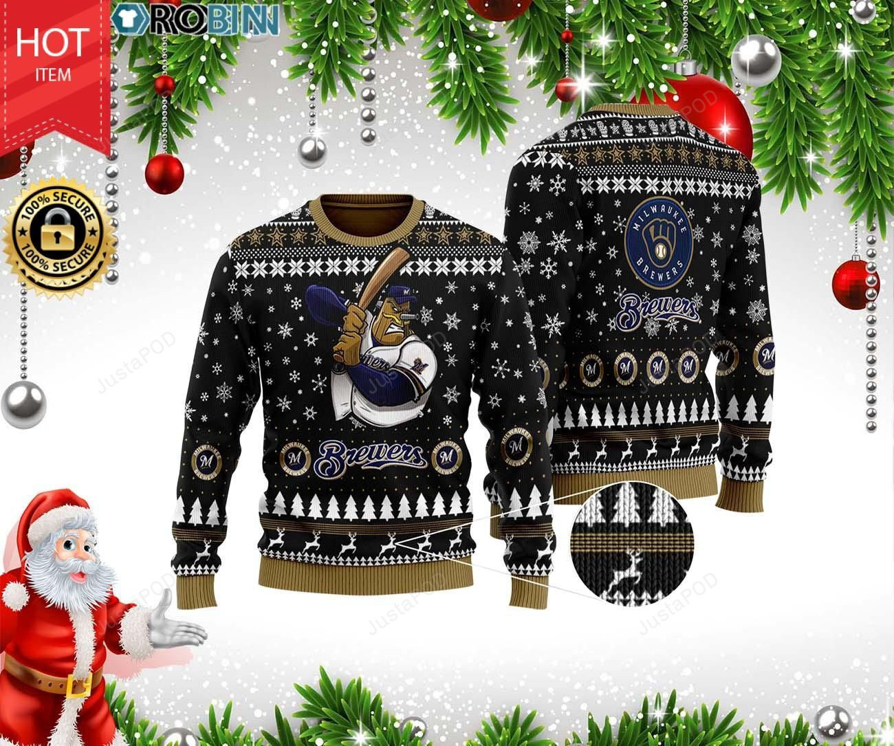 Milwaukee Brewers Ugly Christmas Sweater, Perfect Holiday Gift