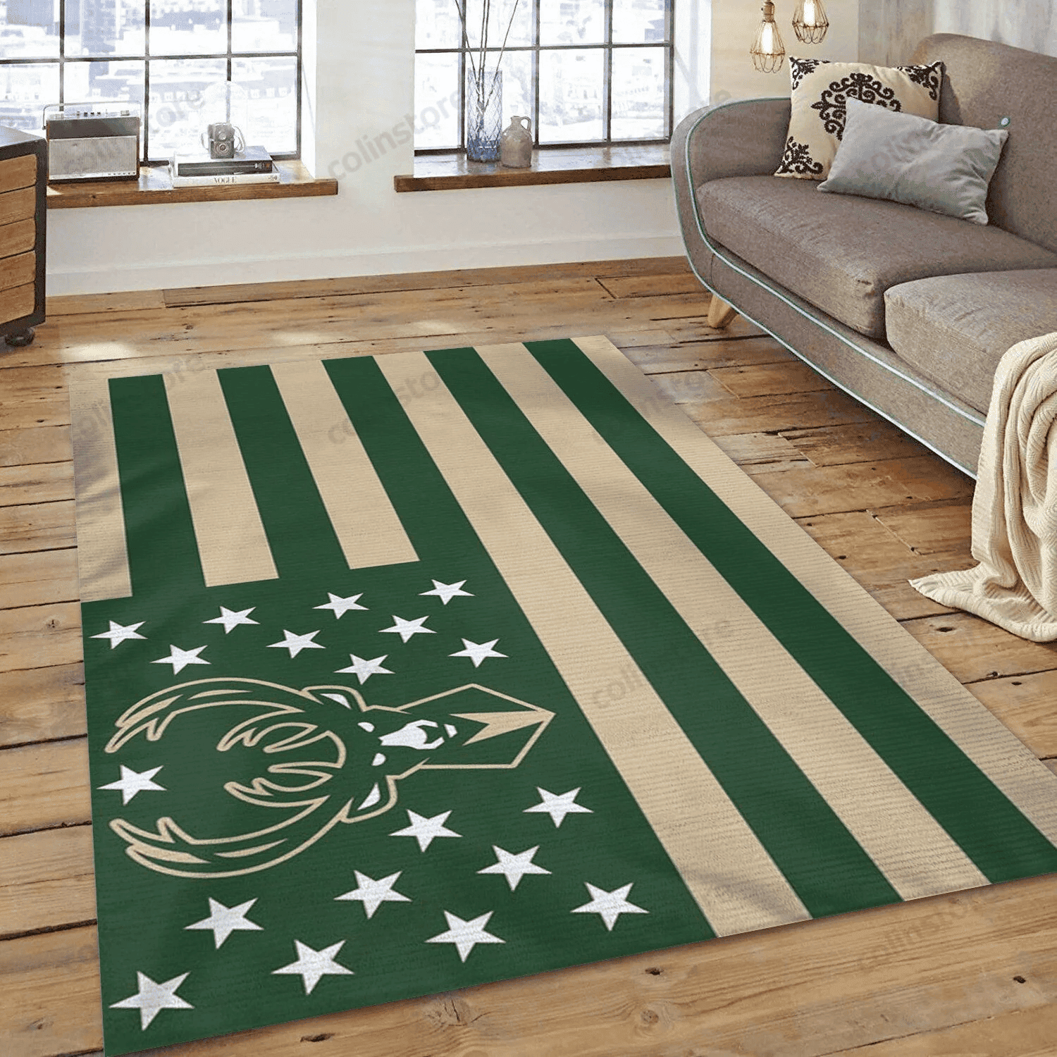 Milwaukee Bucks 3D Rectangle Area Rug – Full Print Carpet For Living Room & Bedroom Home Decor