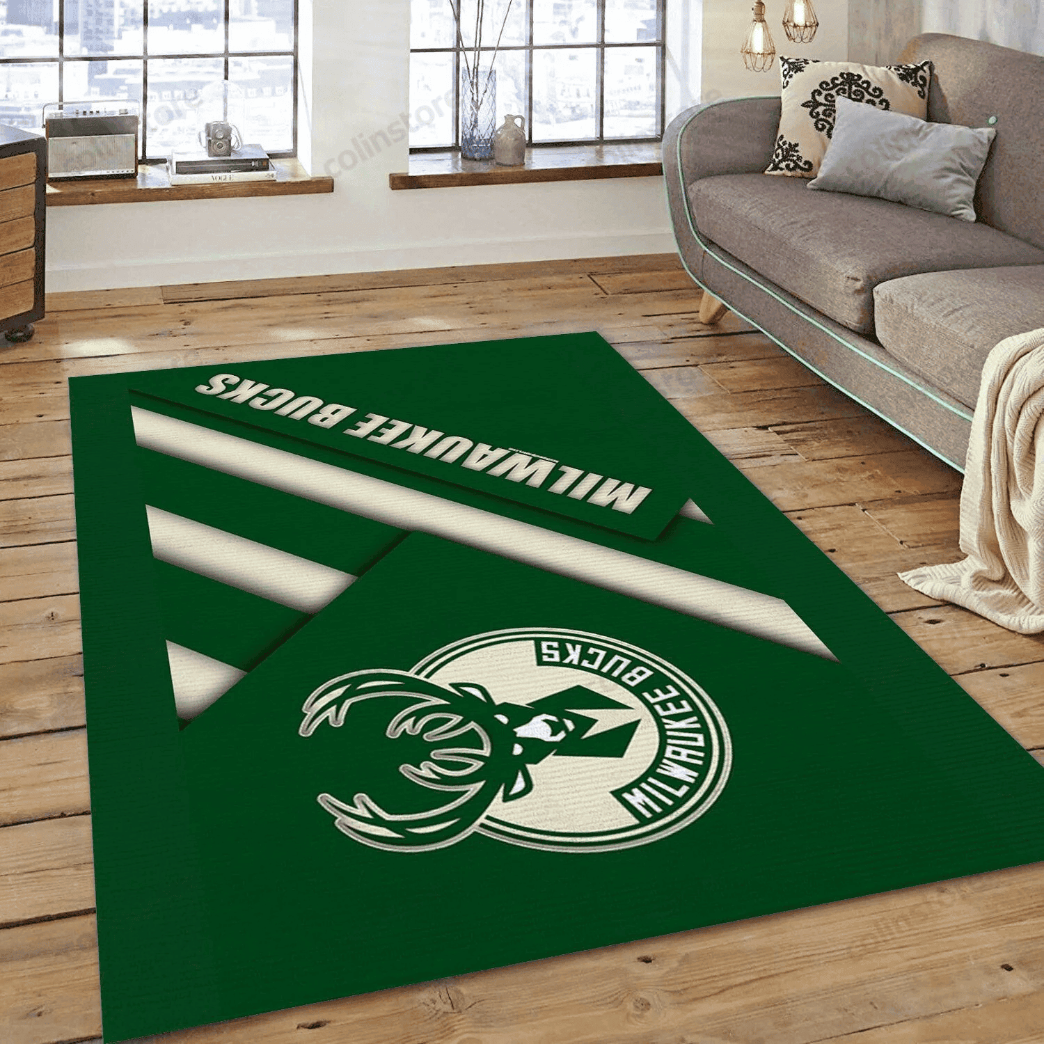 Milwaukee Bucks 3D Rectangle Area Rug – Full Print Carpet For Living Room & Bedroom Home Decor
