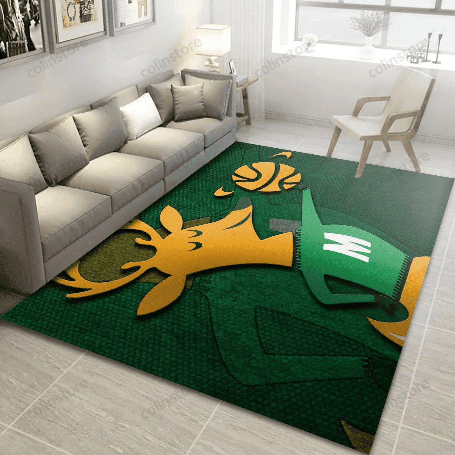 Milwaukee Bucks Basketball 3D Rectangle Area Rug – Full Print Carpet For Living Room & Bedroom Home Decor