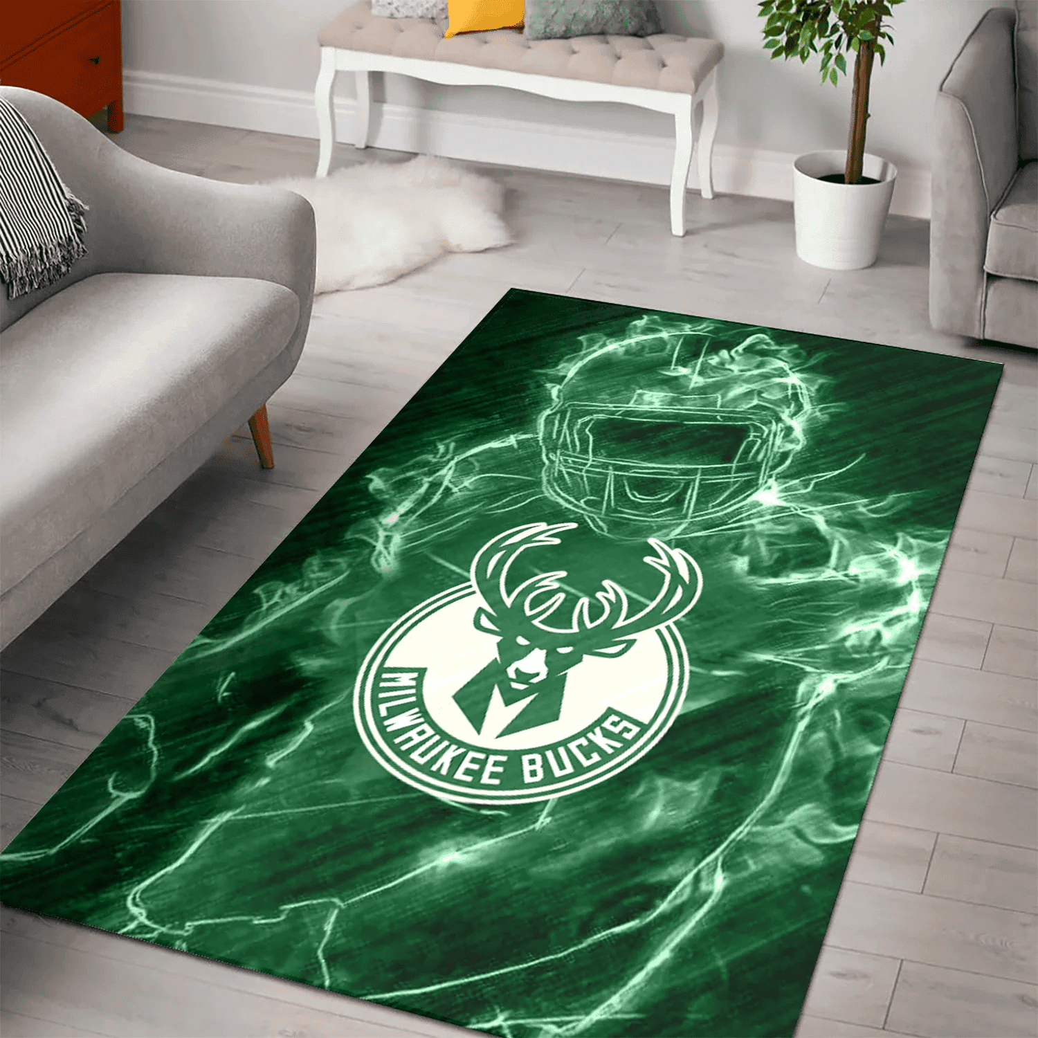 Milwaukee Bucks Legend 3D Full Print Rectangle Area Rug – Full Print Carpet For Living Room & Bedroom Home Decor