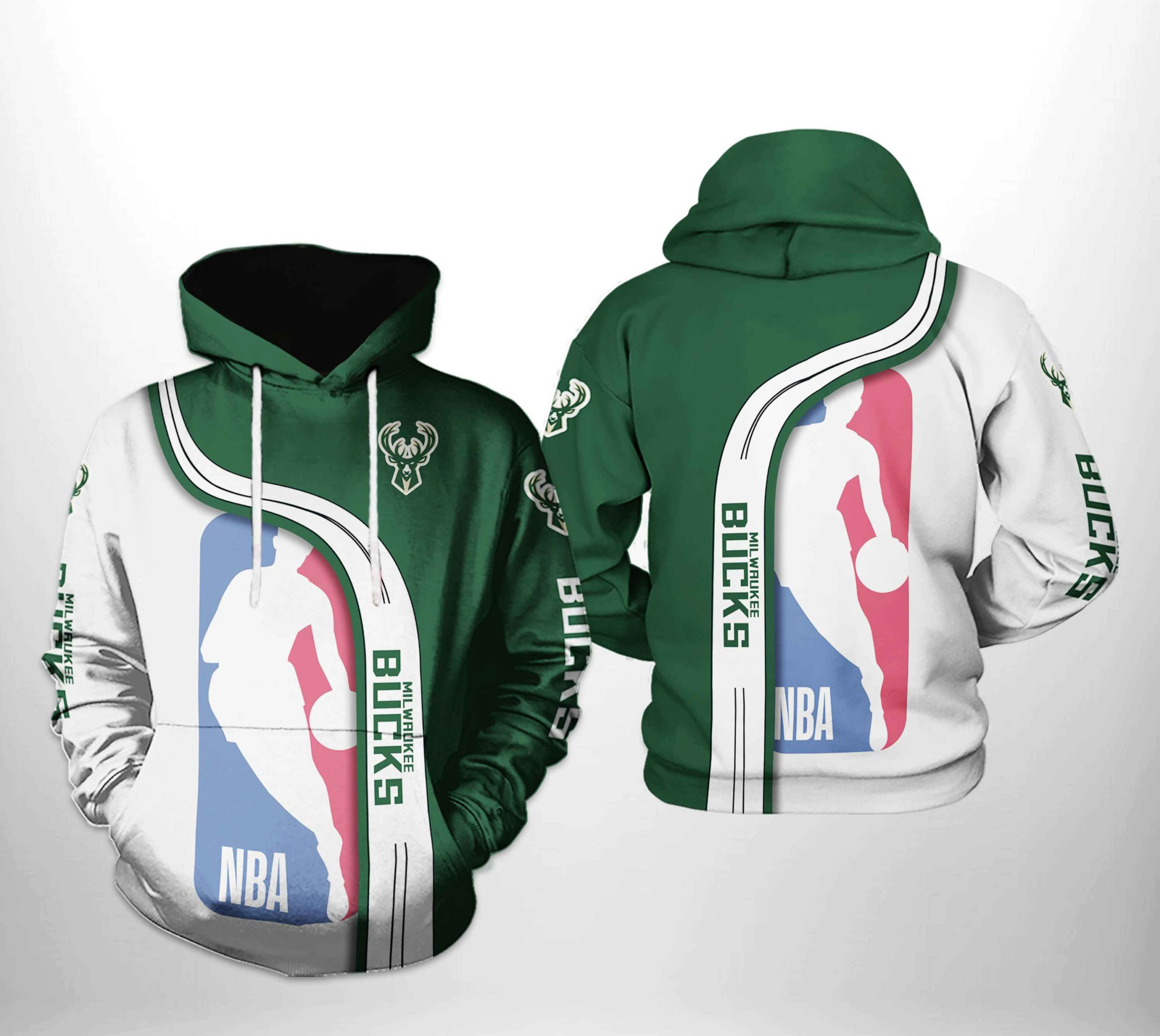 Milwaukee Bucks NBA Team 3D All Over Print Hoodie & Zip Hoodie