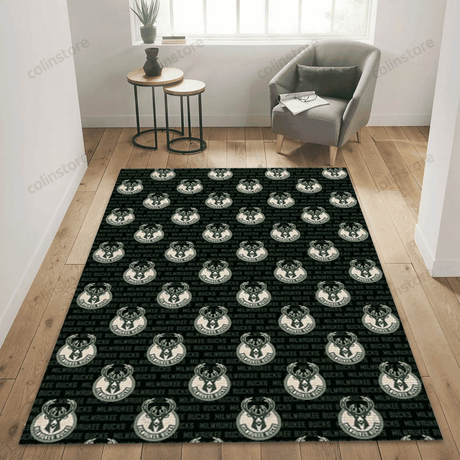 Milwaukee Bucks Patterns 1 Rectangle Area Rug – Full Print Carpet For Living Room & Bedroom Home Decor