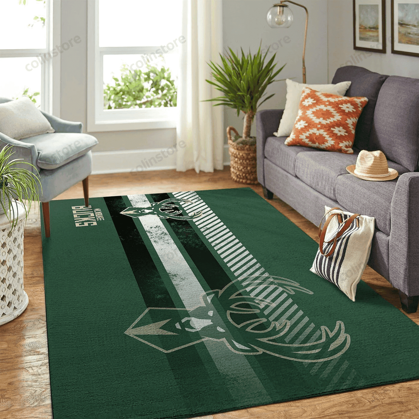 Milwaukee Bucks Team Logo Nice Gift 3D Rectangle Area Rug – Full Print Carpet For Living Room & Bedroom Home Decor