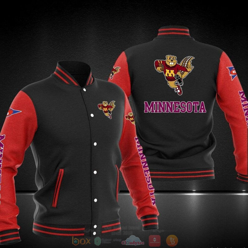Minnesota Golden Gophers Black Red Varsity Baseball Jacket for Men & Women | NCAA Team Fan Gift