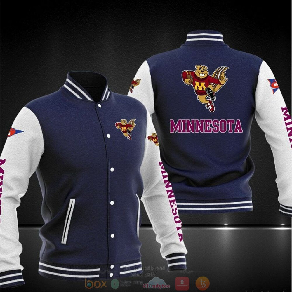 Minnesota Golden Gophers Dark Blue White Varsity Baseball Jacket for Men & Women | NCAA Team Fan Gift