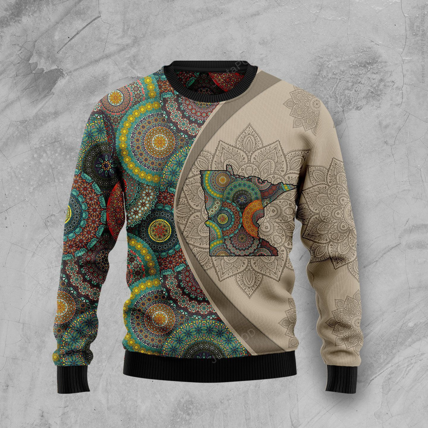 Minnesota Mandala Christmas Ugly Christmas Sweater, Perfect Holiday Gift