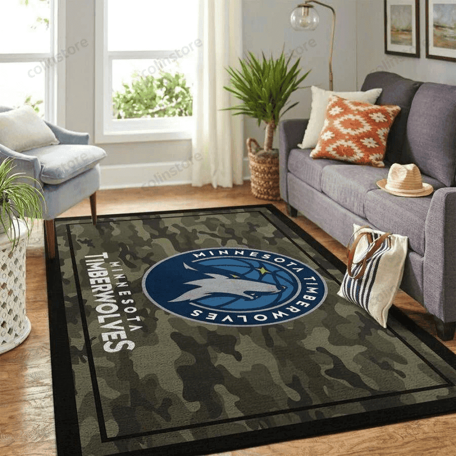 Minnesota Timberwolves 3D Rectangle Area Rug – Full Print Carpet For Living Room & Bedroom Home Decor