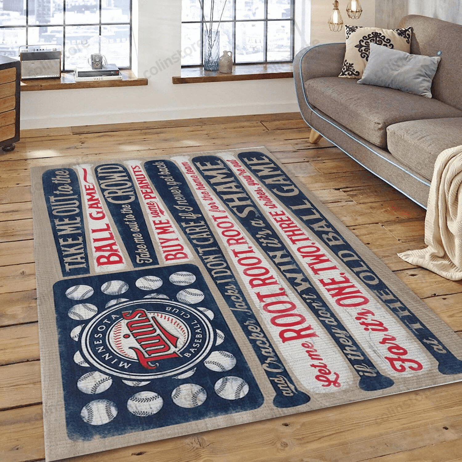 Minnesota Twins Ball Game 3D Rectangle Area Rug – Full Print Carpet For Living Room & Bedroom Home Decor