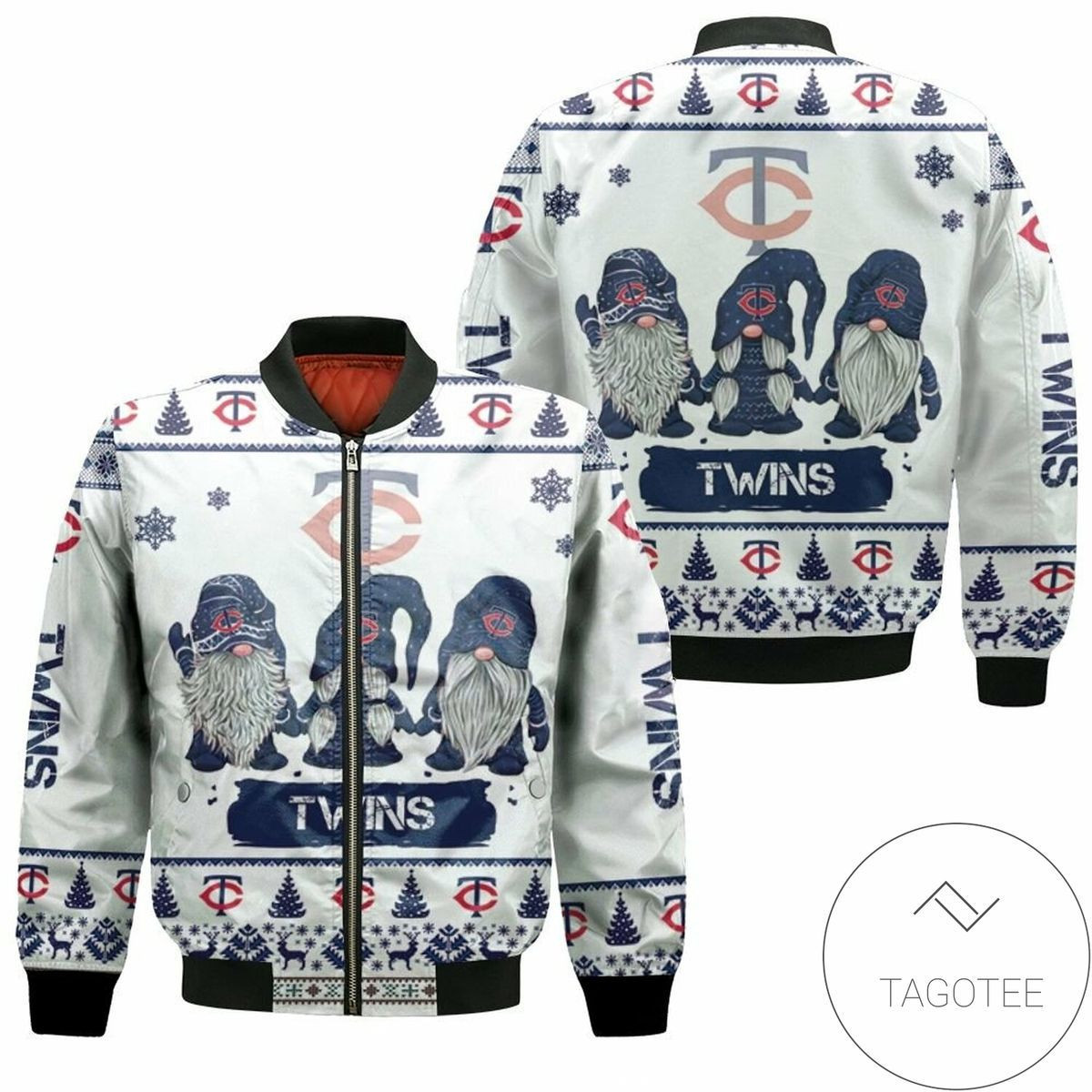 Minnesota Twins Christmas Gnomes Bomber Jacket | MLB Team Jacket for Men & Women | Baseball Fan Gift