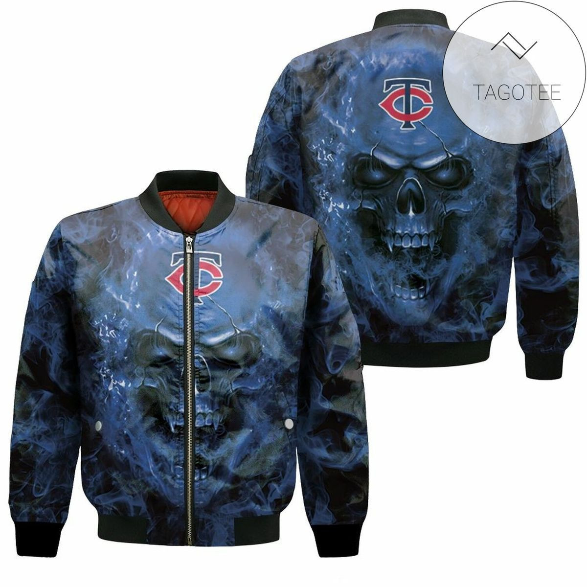 Minnesota Twins Fans Skull Bomber Jacket | MLB Team Jacket for Men & Women | Baseball Fan Gift