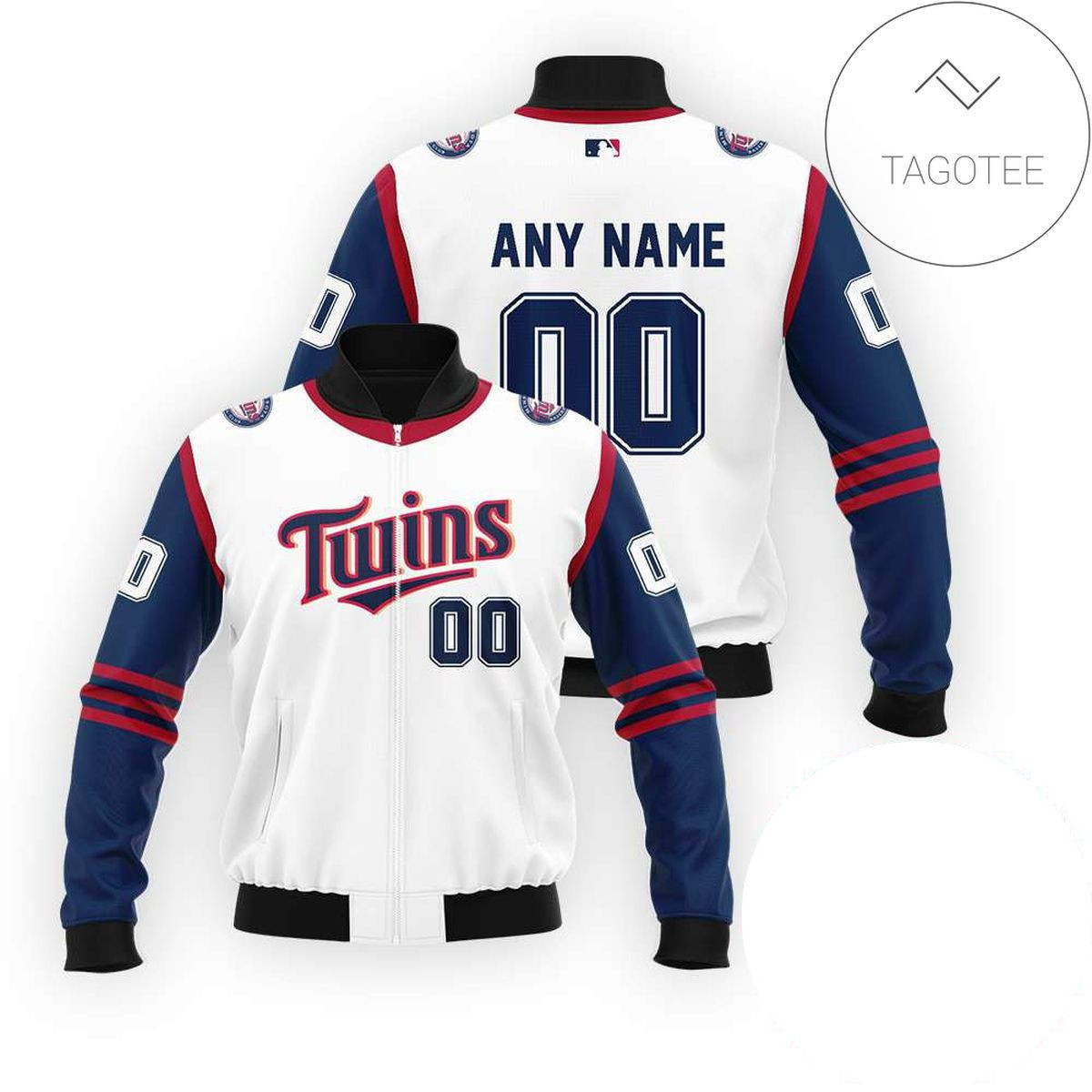 Minnesota Twins Personalized Name Number White Bomber Jacket | MLB Team Jacket for Men & Women | Baseball Fan Gift