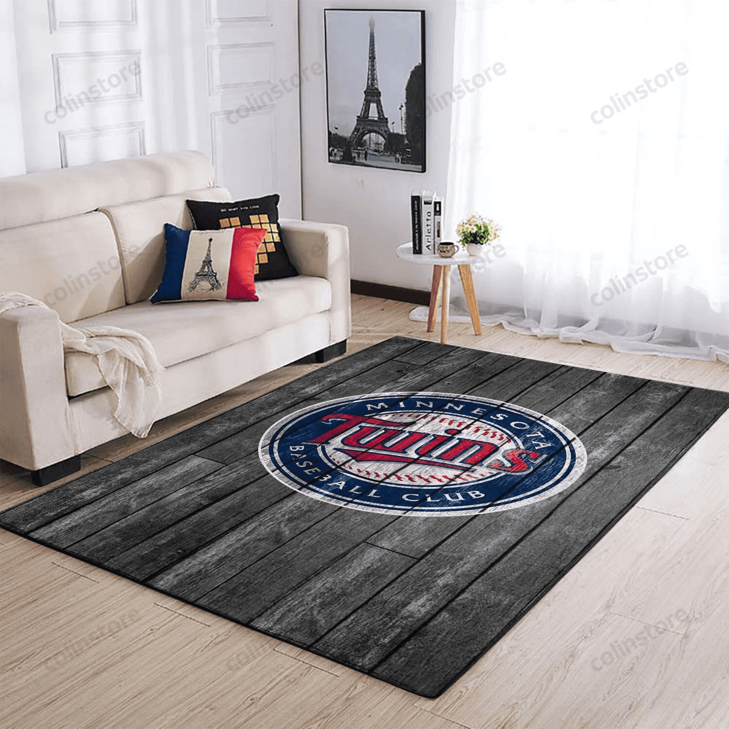 Minnesota Twins Team Logo Rectangle Area Rug – Full Print Carpet For Living Room & Bedroom Home Decor