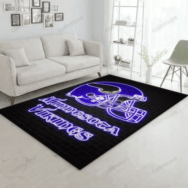 Minnesota Vikings 18 3D Rectangle Area Rug – Full Print Carpet For Living Room & Bedroom Home Decor