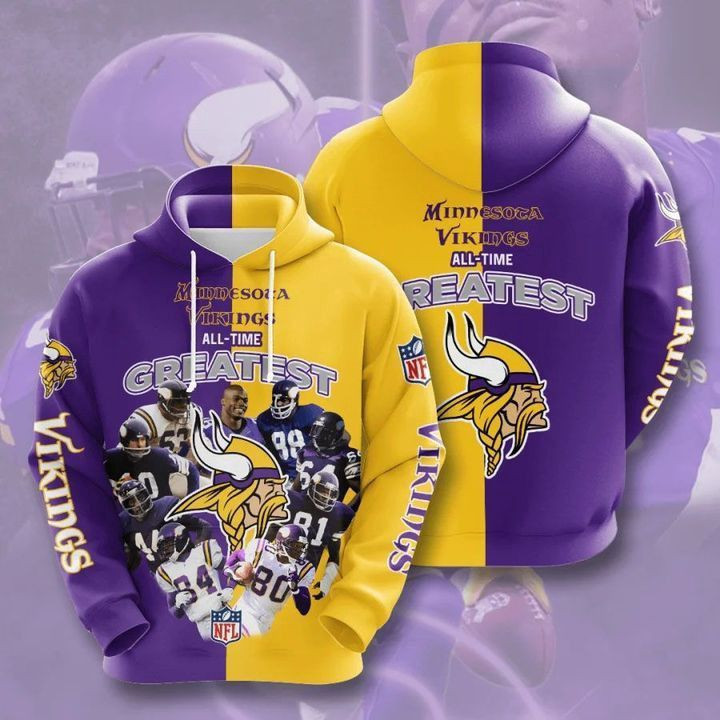 Minnesota Vikings All Time 3D All Over Print Hoodie & Zip Hoodie
