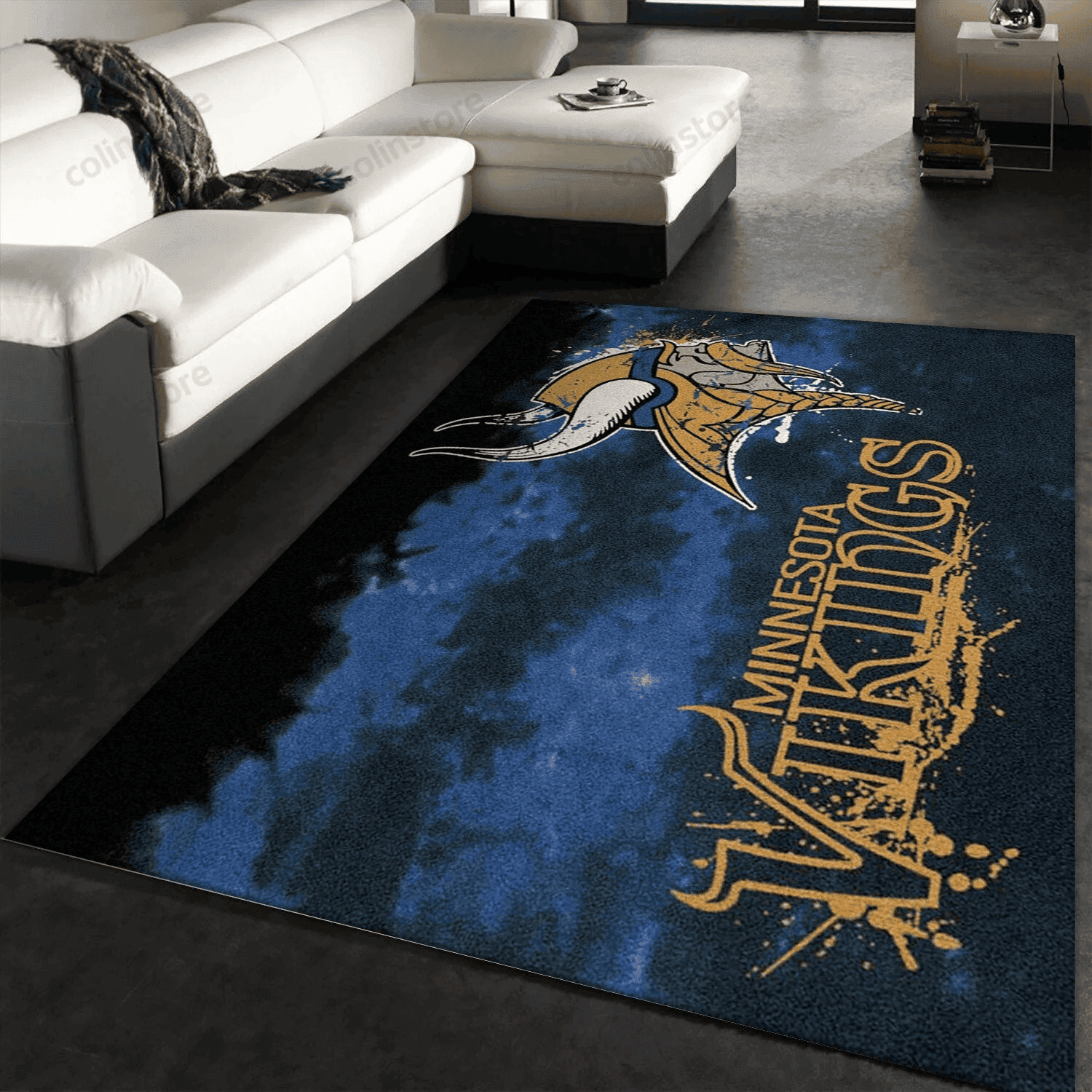 Minnesota Vikings Fade Rug Team Rectangle Area Rug – Full Print Carpet For Living Room & Bedroom Home Decor