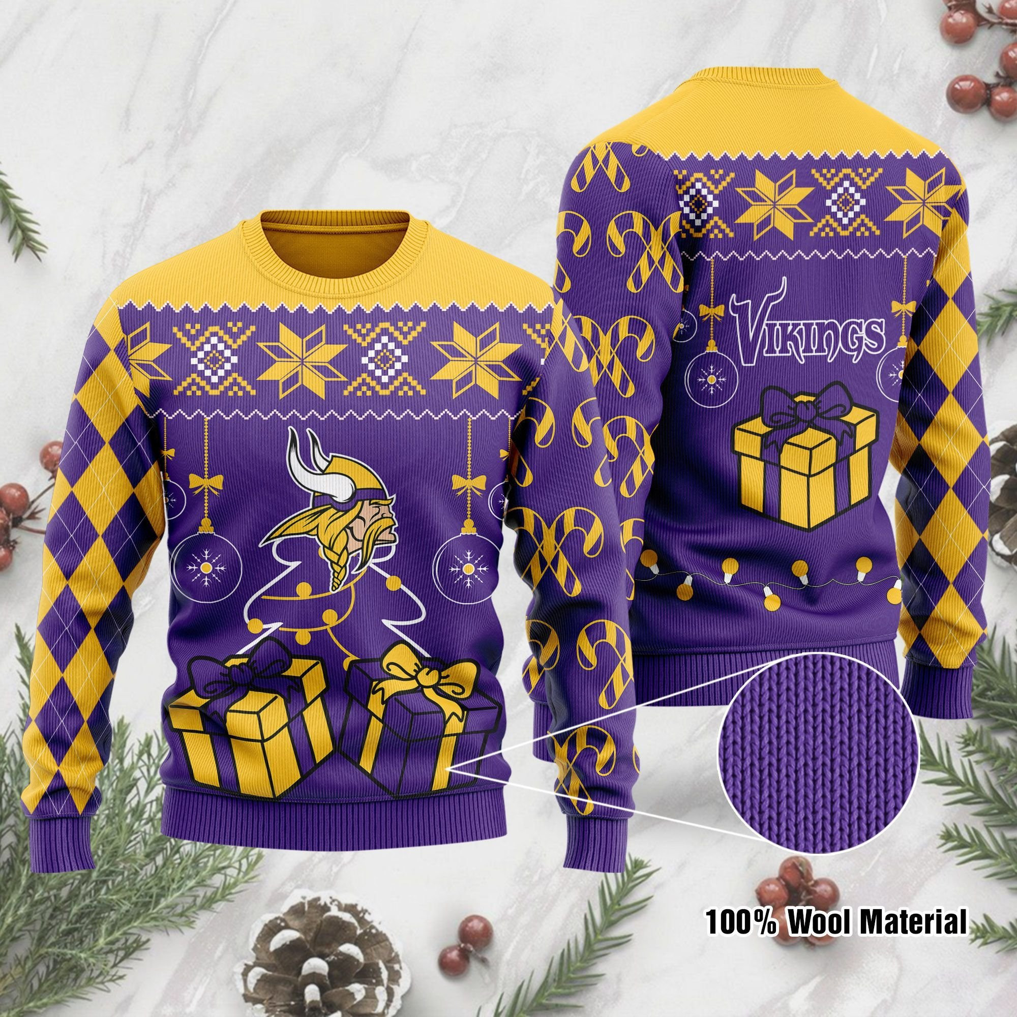 Minnesota Vikings Funny Ugly Christmas Sweater, Perfect Holiday Gift