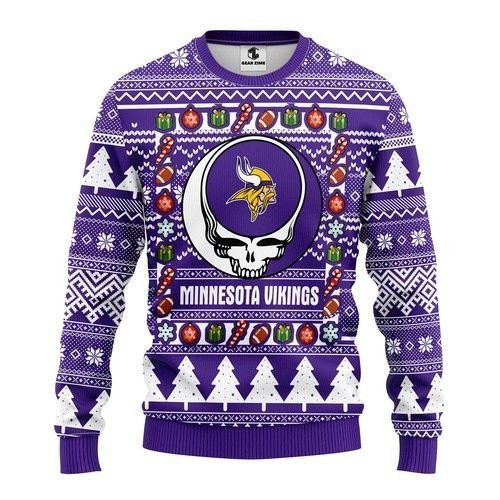 Minnesota Vikings Grateful Dead Ugly Christmas Sweater,