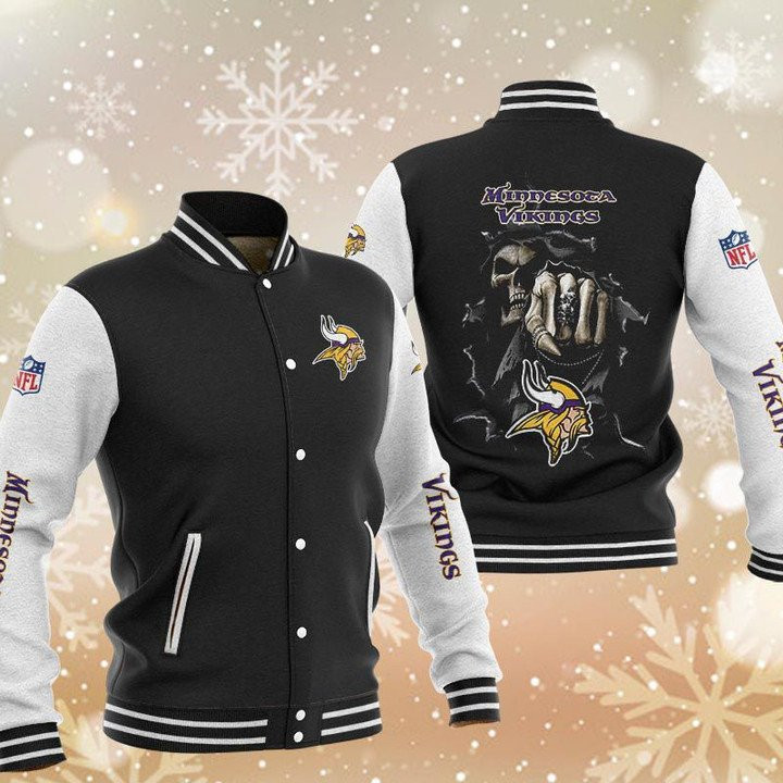 Minnesota Vikings Hades Varsity Baseball Jacket for Men & Women | NFL Team Fan Gift