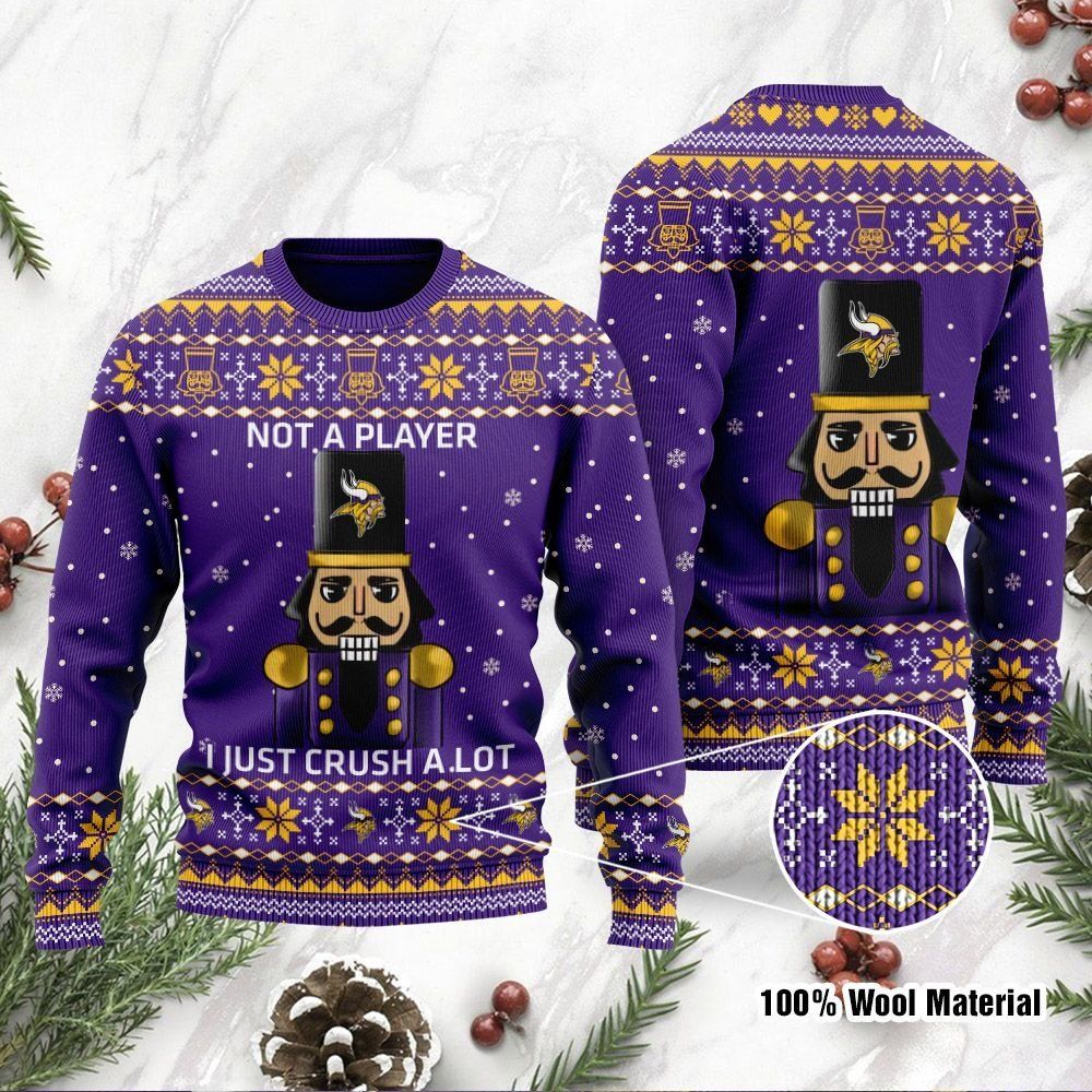 Minnesota Vikings I Am Not A Player I Just Crush Alot Ugly Christmas Sweater